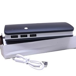 7200mAh Portable Power Bank 3 USB With Light & MicroUSB Charger - Black